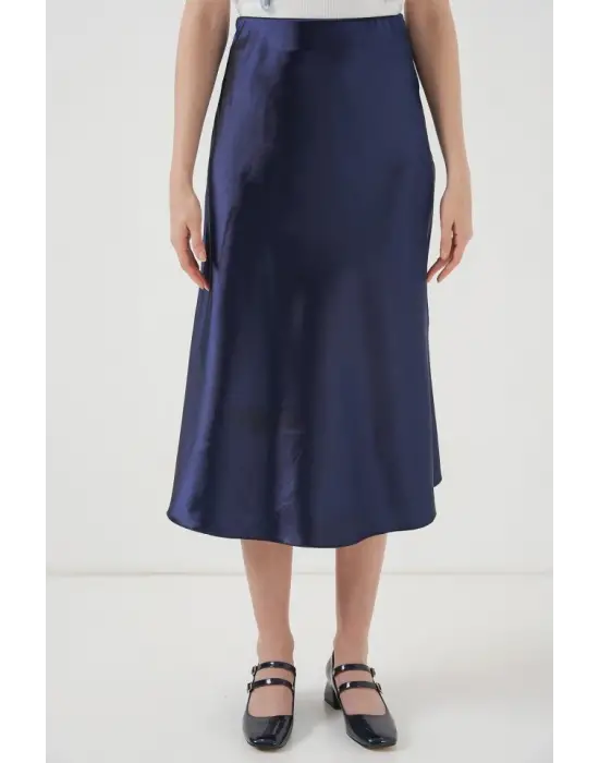 15806 Saten Etek - Lacivert
