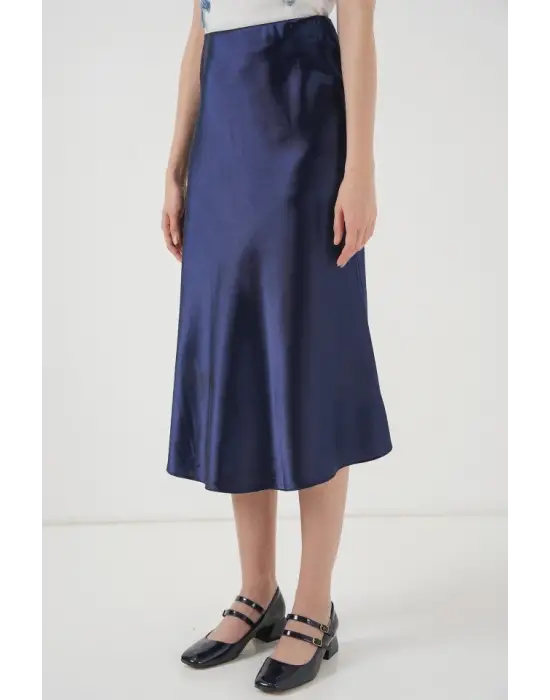 15806 Saten Etek - Lacivert