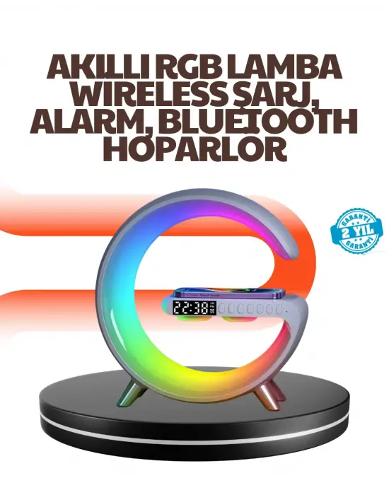 15w Hızlı Kablosuz Şarj Destekli Çok Fonksiyonlu Akıllı Masa Lambası