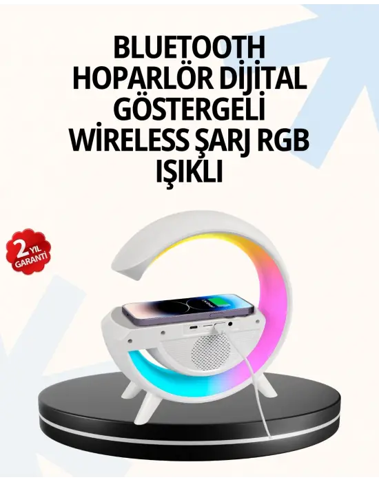 15w Hızlı Şarj Destekli Led Atmosfer Işığı Ve Alarm Fonksiyonlu Lamba