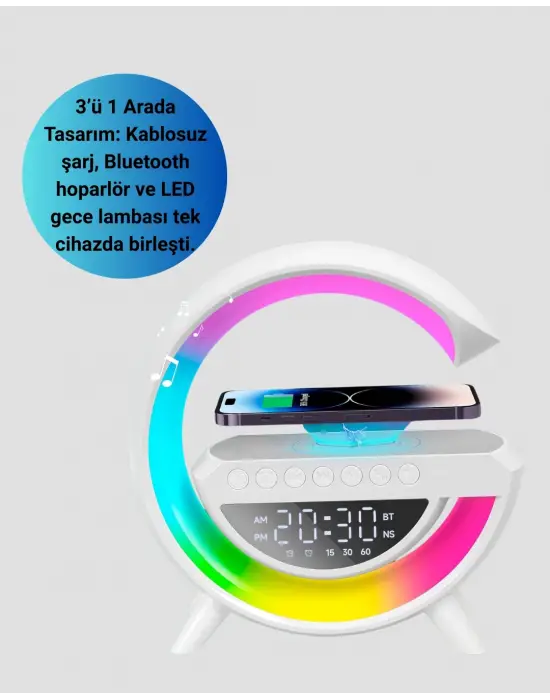 15w Hızlı Şarj Destekli Led Atmosfer Işığı Ve Alarm Fonksiyonlu Lamba