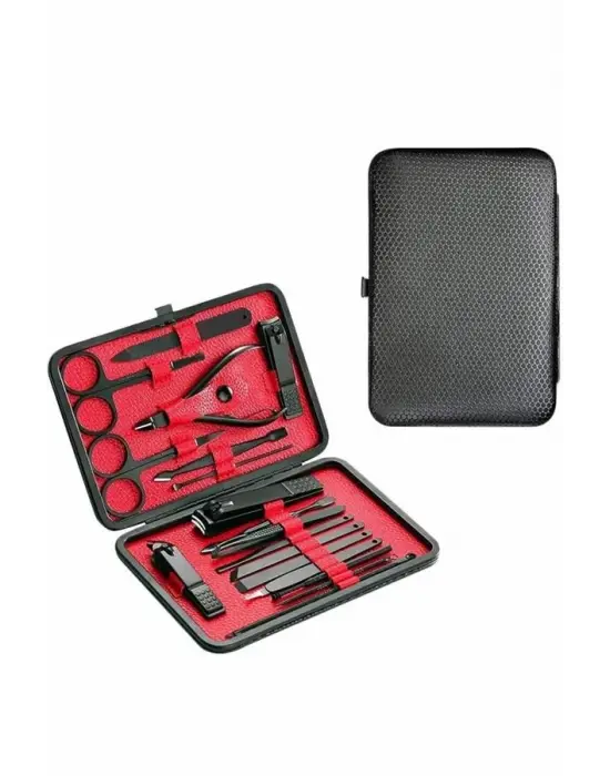 17 Parça El Ayak Bakım Seti Tırnak Temizleme Manikür Pedikür Cımbız Törpü Tırnak Makası