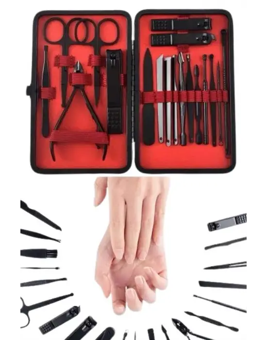 17 Parça Manikür Pedikür Seti El Ayak Bakım Seti Tırnak Makası Törpü