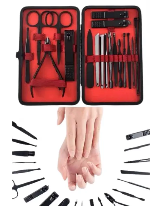 17 Parça Manikür Pedikür Seti El Ayak Bakım Seti Tırnak Makası Törpü