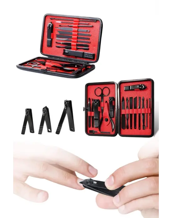 17 Parça Manikür Seti El Ve Ayak Bakımı Törpü Cımbız Tırnak Temizleme