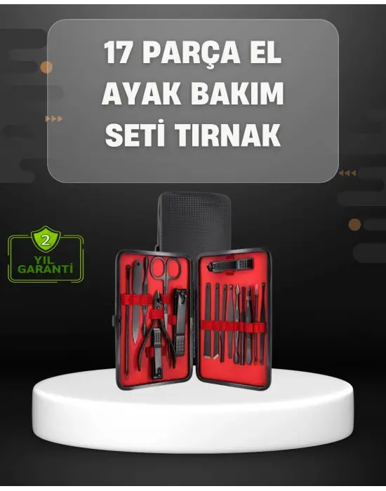 17 Parçalık Profesyonel Manikür Seti – Paslanmaz Çelik