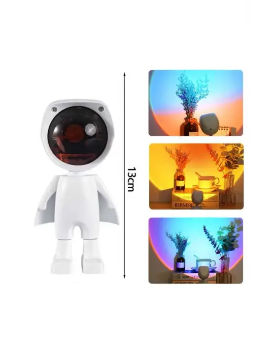 180 Derece Dönebilen Astronot Masa Ve Gece Lambası Projektör