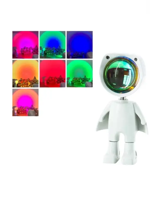 180 Derece Dönebilen Astronot Masa Ve Gece Lambası Projektör