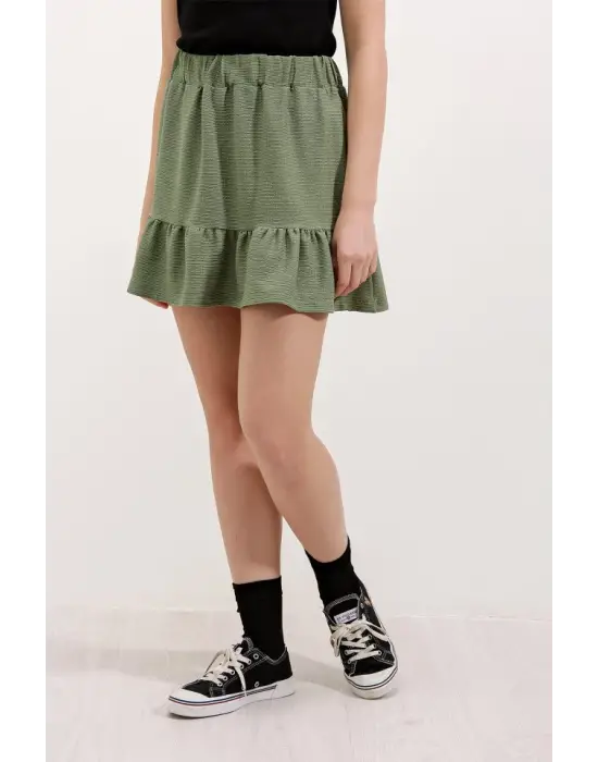 1884 Örme Mini Etek - Çağla