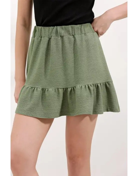 1884 Örme Mini Etek - Çağla