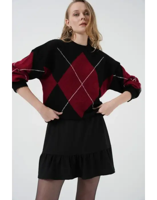 1884 Örme Siyah Mini Etek