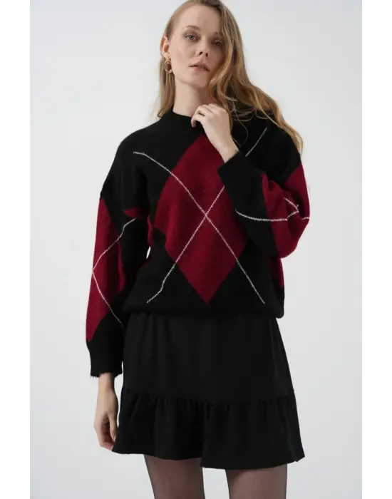 1884 Örme Siyah Mini Etek