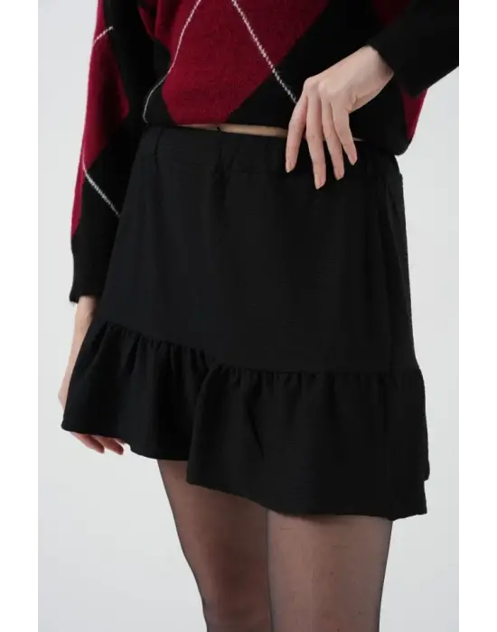 1884 Örme Siyah Mini Etek