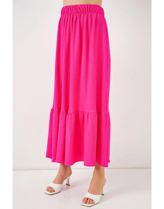 1886 Uzun Örme Etek - A.Fuşya