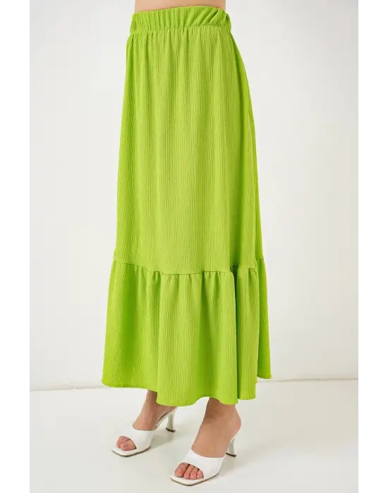 1886 Uzun Örme Etek - E.Yeşil