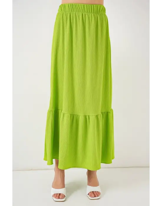 1886 Uzun Örme Etek - E.Yeşil