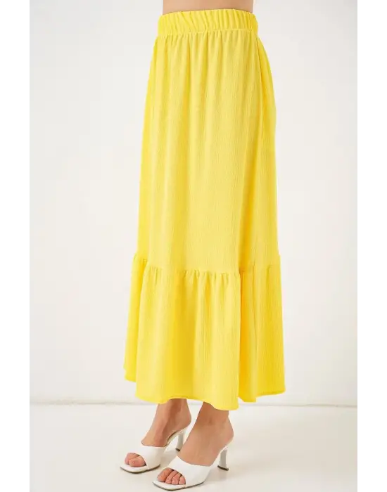1886 Uzun Örme Etek - Sarı