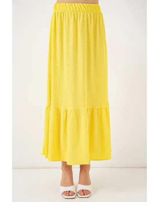 1886 Uzun Örme Etek - Sarı