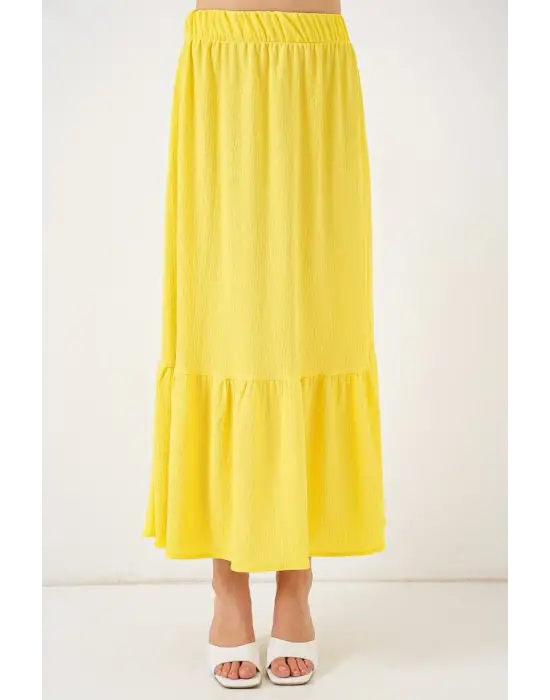 1886 Uzun Örme Etek - Sarı