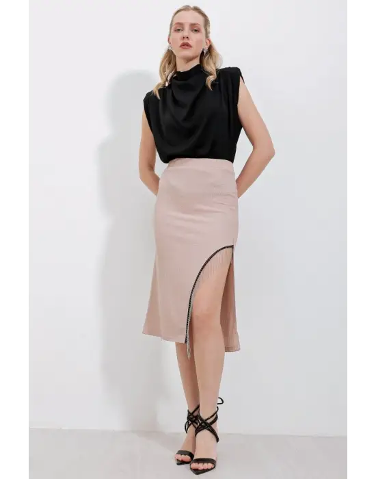 1890 Zincir Detaylı Etek - Bisküvi