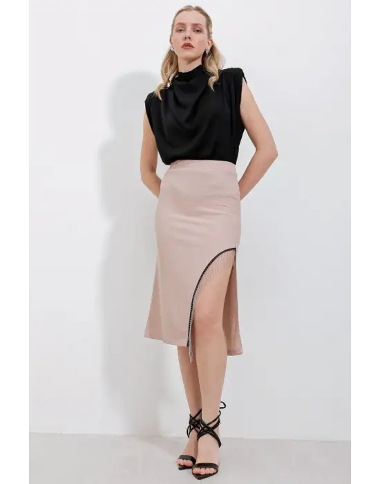 1890 Zincir Detaylı Etek - Bisküvi