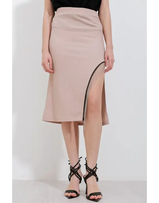 1890 Zincir Detaylı Etek - Bisküvi