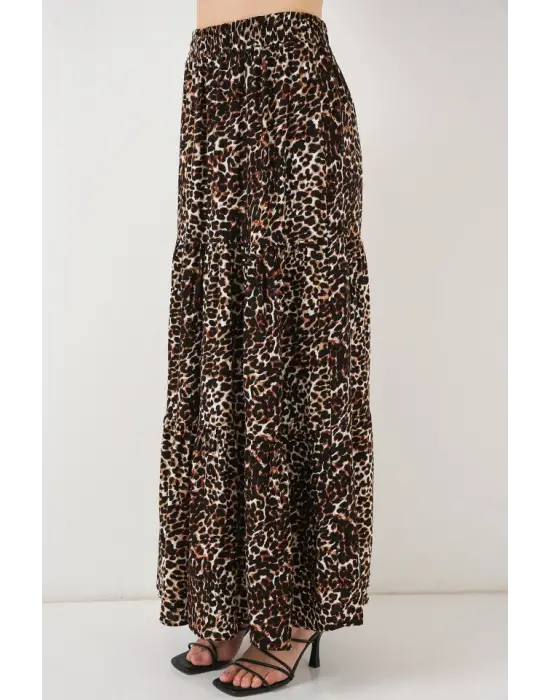 1898 Desenli Uzun Etek - C. Kahverengi