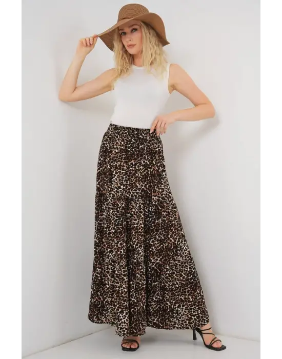 Etnik Desenli Uzun Etek