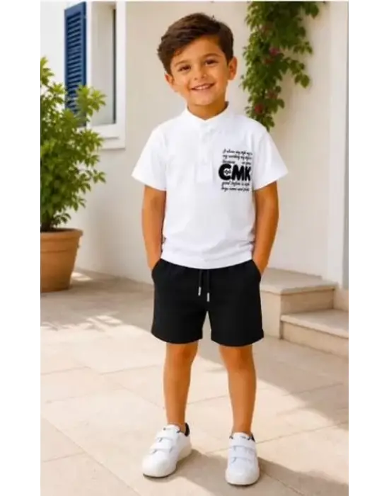 2/10 Yaş Keten Tişört Denim Şort Çocuk Takımı