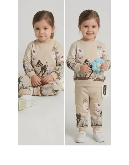 2-3-4-5 Yaş Ceylan Baskılı Penye Çocuk Takımı