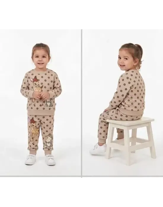 2-3-4-5 Yaş Ceylan Baskılı Penye Çocuk Takımı