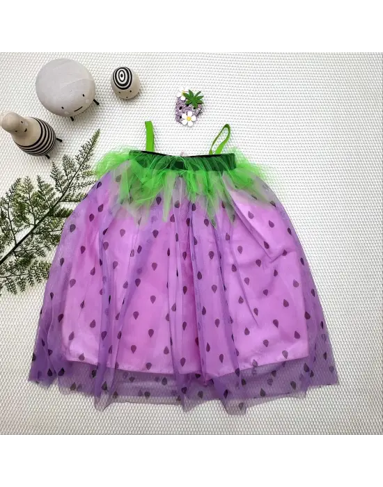 Etkileyici Çilek Kostüm Kız Çocuk Elbise