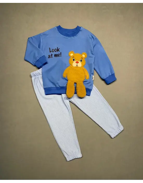 Trend Sweat Pantolonlu 2li Çocuk Takımı İndigo