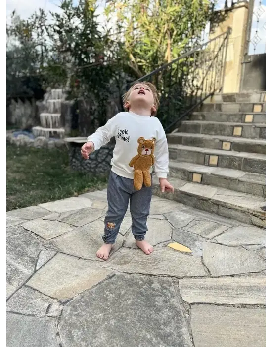 Modern Ayıcık Desenli 2li Çocuk Takımı