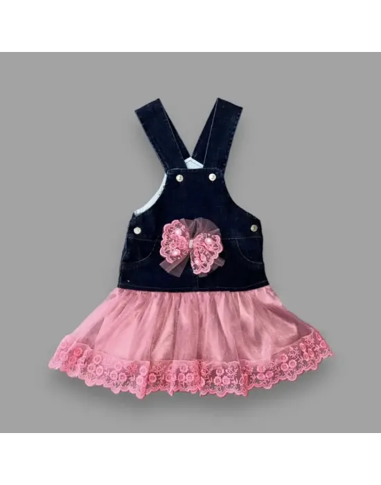 Göz Alıcı Tül Etek Salopet Kız Çocuk Elbisesi