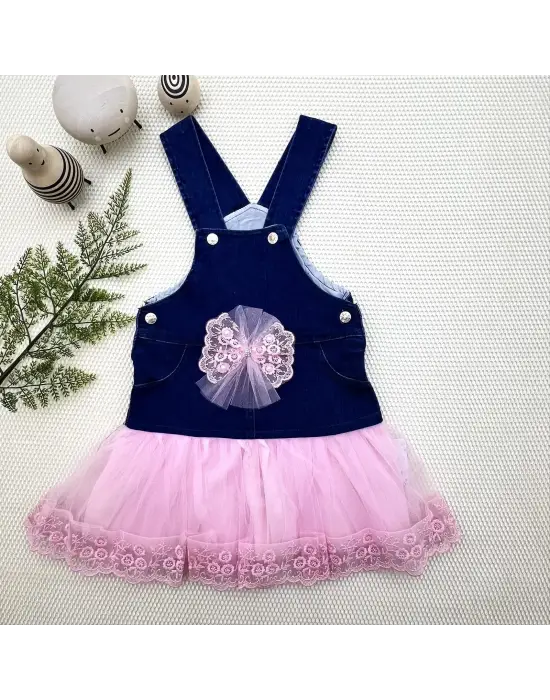 Trend Tül Etek Salopet Kız Çocuk Elbisesi