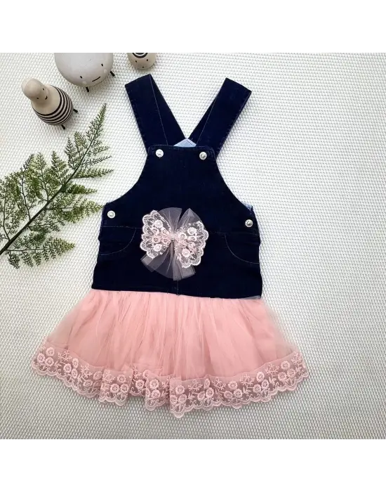 Zarif Tül Etek Salopet Kız Çocuk Elbisesi