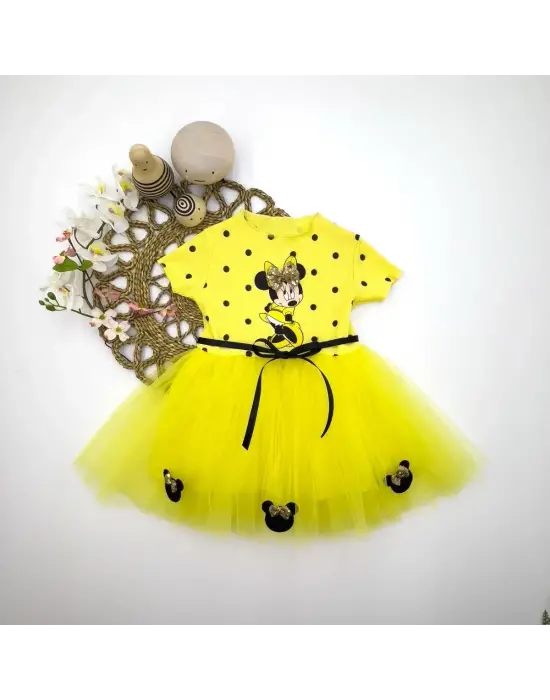 Modern Mickey Baskılı Tütü Elbisesi