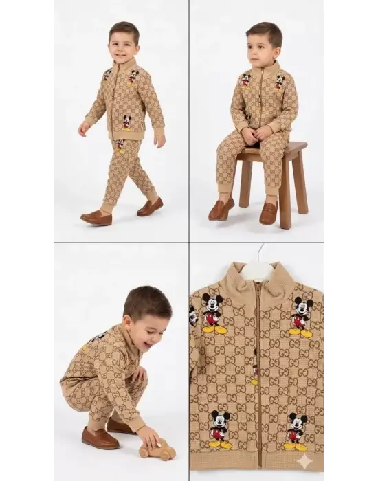 2-5 Yaş Boy Fermuar Detaylı 2 Li Çocuk Takımı