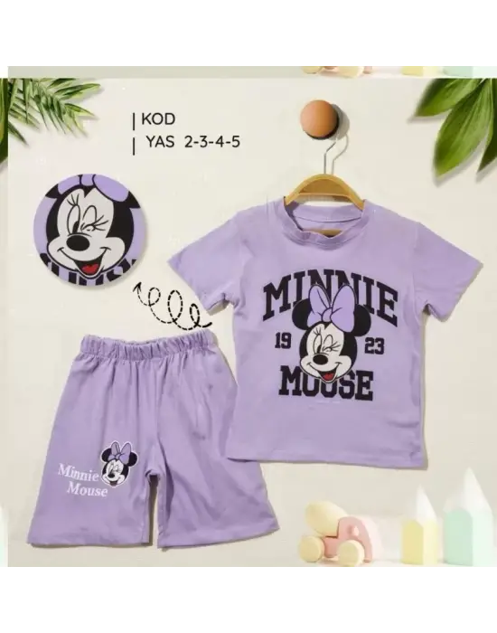 2/5 Yaş Minnie Mouse Baskılı Çocuk Takımı