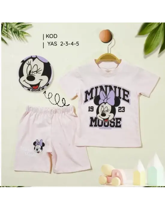 2/5 Yaş Minnie Mouse Baskılı Çocuk Takımı
