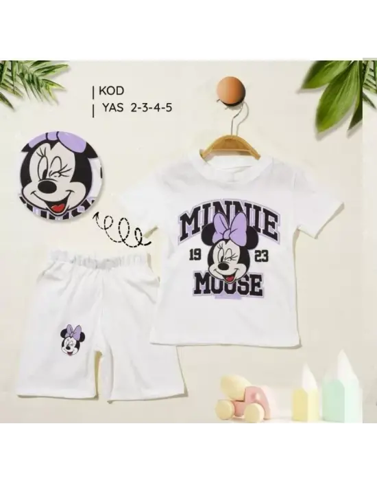 2/5 Yaş Minnie Mouse Baskılı Çocuk Takımı