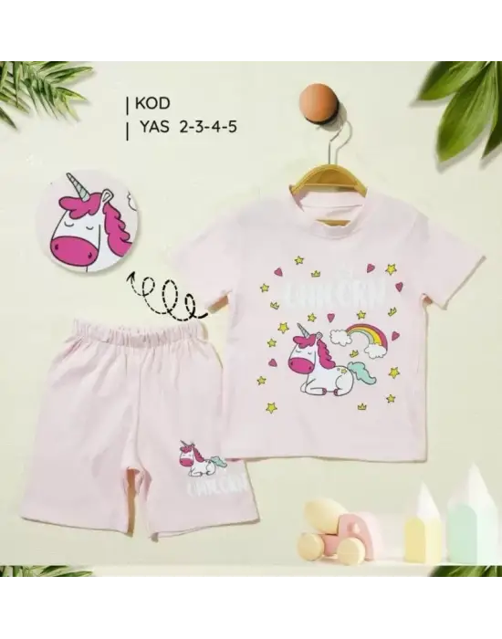 2/5 Yaş Unicorn Baskılı Çocuk Takımı
