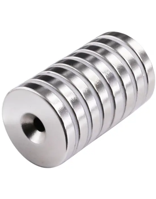 2 Adet 25x10/5x5,5 Mm Neodyum Mıknatıs Havşa Delikli Magnet Vida Atılabilir N35 Nikel Paslanmaz