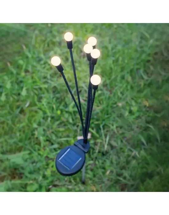 2 Adet Güneş Enerjili Plastik Bahçe Lambası – LED Dış Mekan Top Aydınlatma, Otomatik Açılıp Kapanan Solar Işık