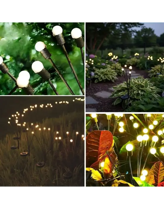 2 Adet Güneş Enerjili Plastik Bahçe Lambası – LED Dış Mekan Top Aydınlatma, Otomatik Açılıp Kapanan Solar Işık