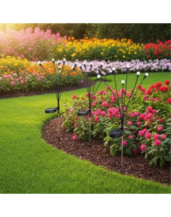 2 Adet Güneş Enerjili Plastik Bahçe Lambası – LED Dış Mekan Top Aydınlatma, Otomatik Açılıp Kapanan Solar Işık