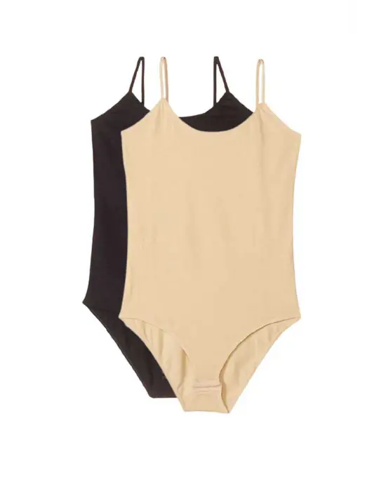 Moda 2 Adet Kadın İp Askılı Çıtçıtlı Body