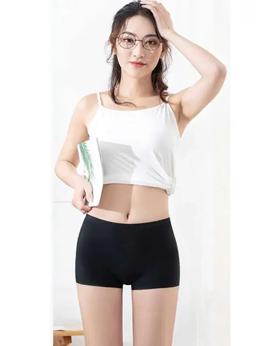 Omarı Dikişsiz Mini Şort Boxer Seti - Siyah Beyaz Uyumlu