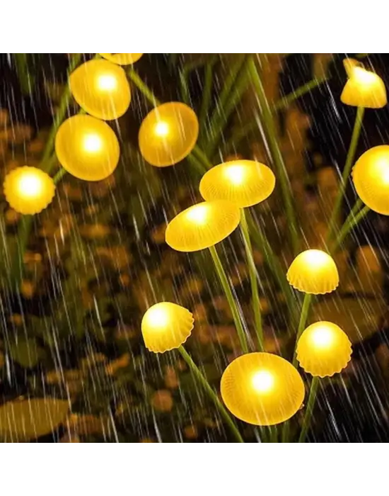 2 Adet Plastik Mantar Solar Bahçe Lambası – Güneş Enerjili LED Dış Mekan Aydınlatma, Otomatik Sensörlü Dekoratif Bahçe Işığı